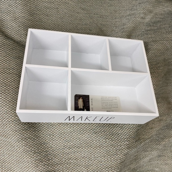 Rae Dunn White wood MAKEUP divided storage tray Brand new - Picture 3 of 4